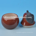 Lovely ceramic condiment set with pineapple design